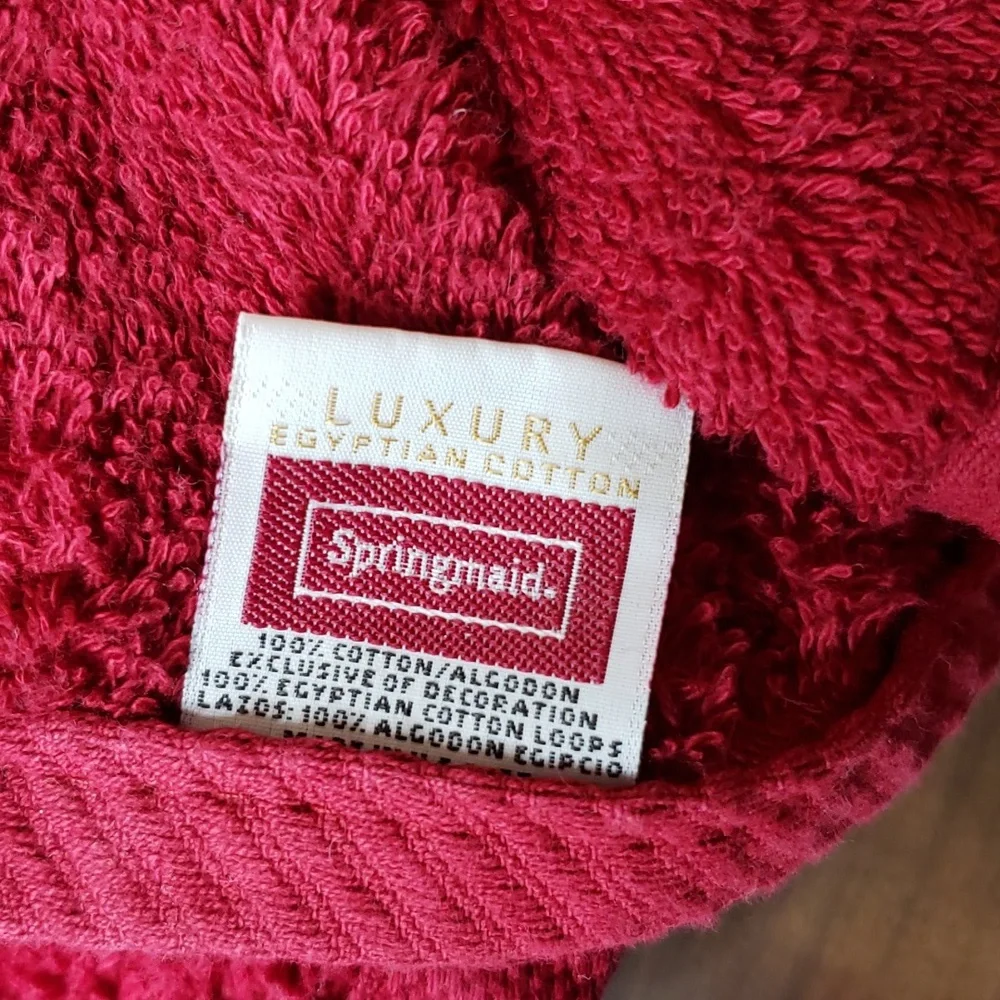 Red Cotton Bathroom Hand Towels Bundle